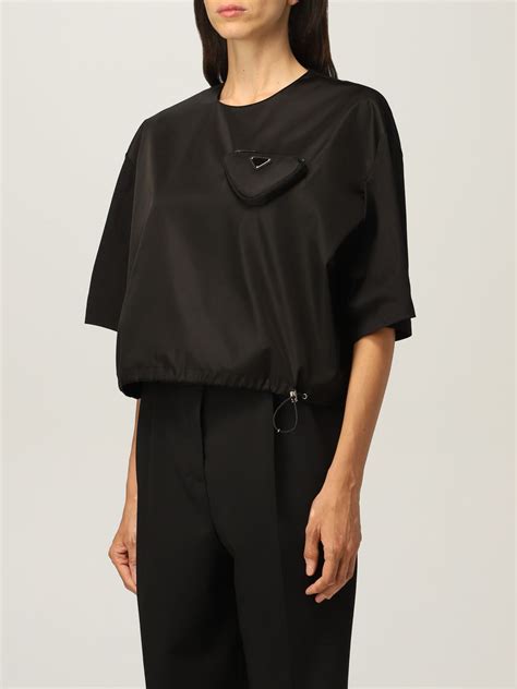 prada tshirts women|Prada nylon cold shoulder top.